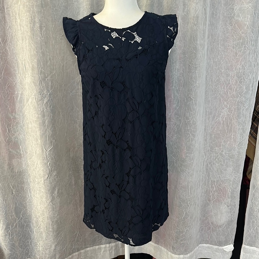 Monteau Navy Lace Blouse